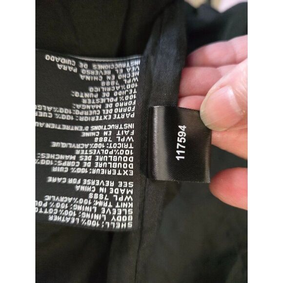 Michael Kors Womens Brown & Black Leather Moto Jacket Zipper Accents biker - Picture 11 of 11